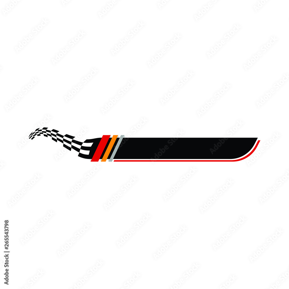 Obraz premium Modern Speed Race Flag Banner Background Logo for automotive company logo decal fast speed with high end look