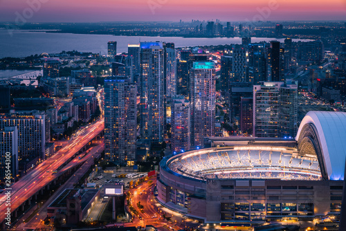 Wallpaper Mural Sunset City Skyline Architecture Downtown Toronto Canada Torontodigital.ca