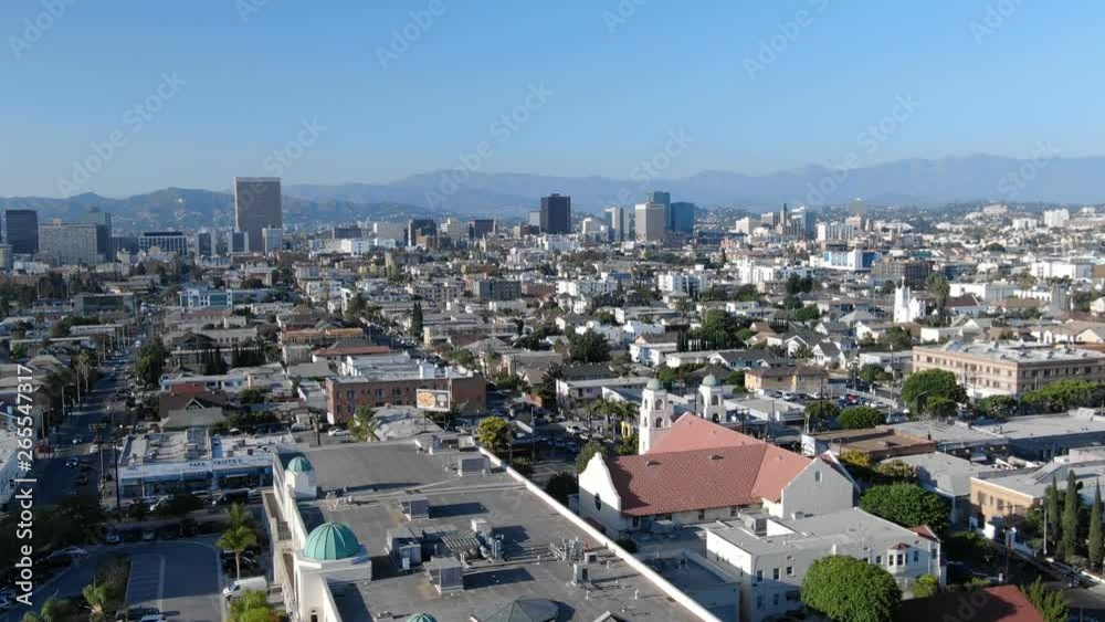 Aerial Shot of Los Angeles Wilshire Center Korea Town Aerial Shot of Los Angeles Wilshire Center Korea Town
