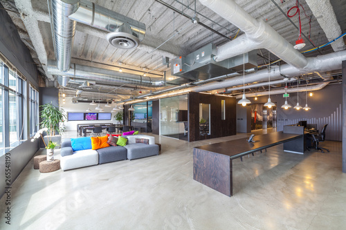 Sofas in open office seating area