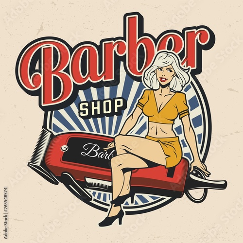 Colorful barbershop logotype