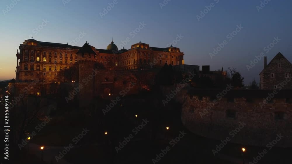 Budapest at night with Buda Castle Royal Palace, Szechenyi Chain Bridge Budapest at night with Buda Castle Royal Palace, Szechenyi Chain Bridge