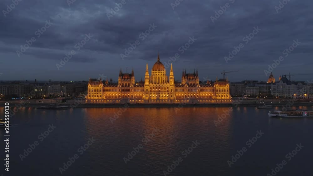The Hungarian Parliament with the river Danube, Budapest