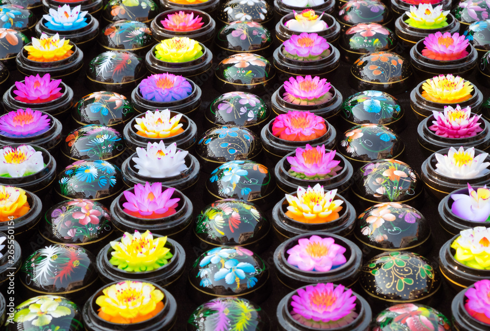 Carved soap lotus flowers in bowls Carved soap lotus flowers in bowls