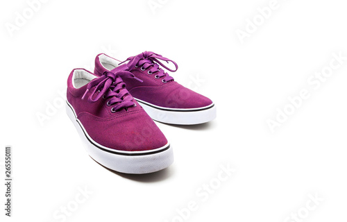 A pair of Pink canvas shoes isolated on white