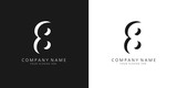 8 logo numbers modern black and white design	