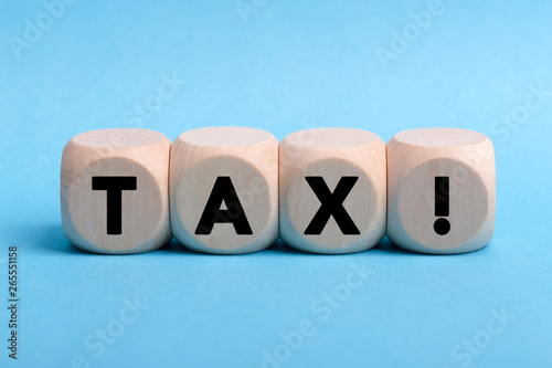 Wooden Blocks With Tax Text