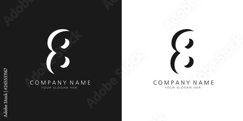 8 logo numbers modern black and white design	