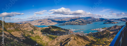 panoramic view of mountains and lake