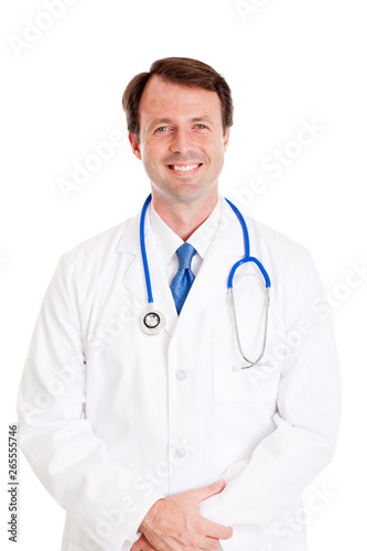 Happy Doctor Isolated on White - Medical Healthcare