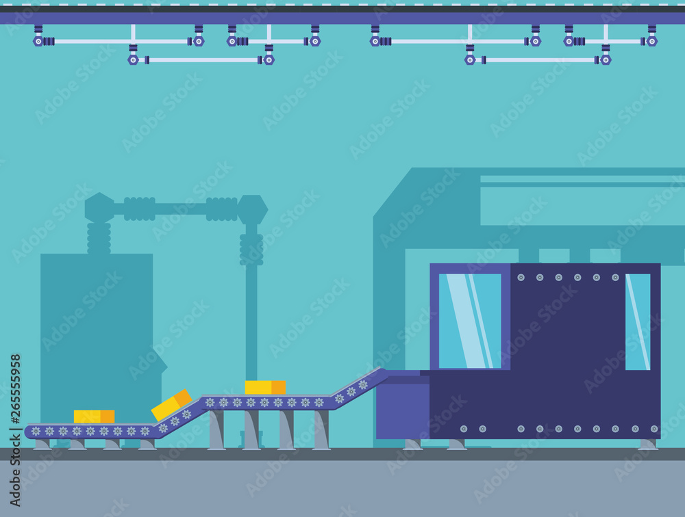 Obraz premium technified factory scene icon