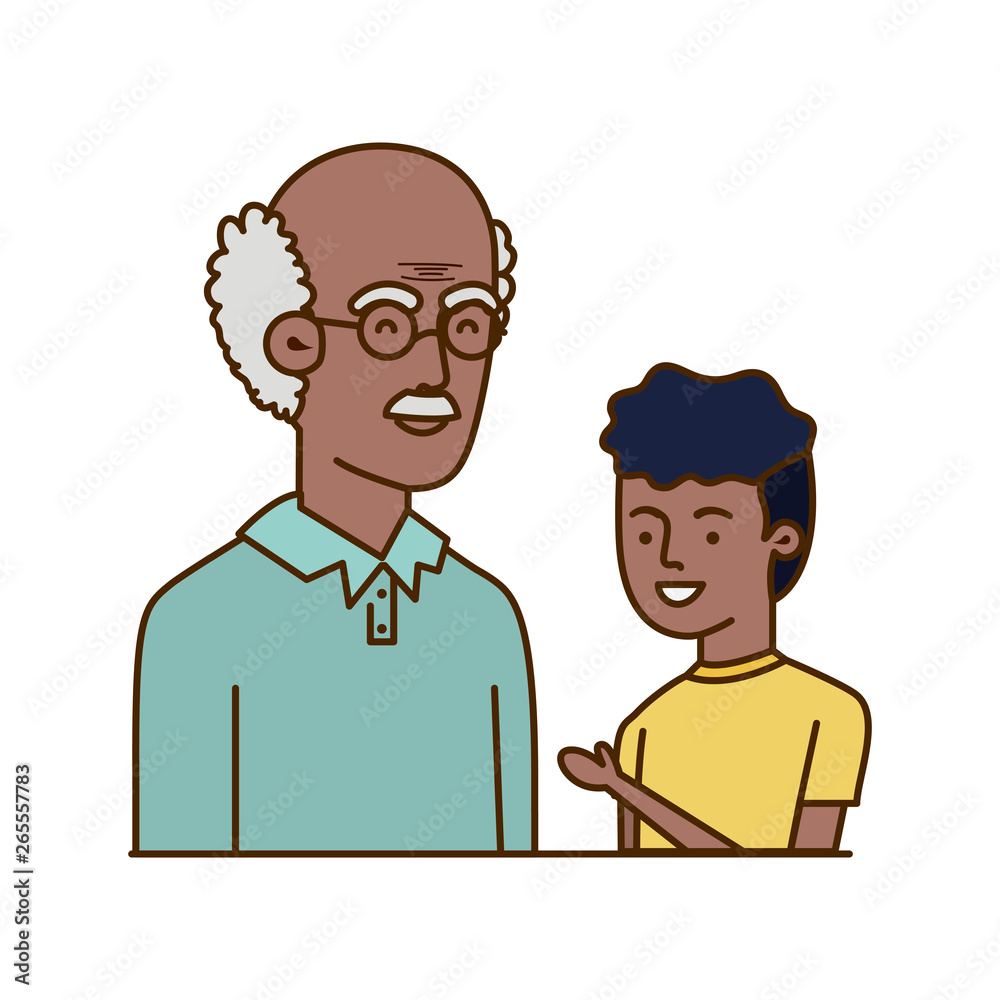 boy and grandfather avatar character boy and grandfather avatar character