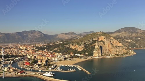 Aerial shot of Terracina on a sunny day. Italy