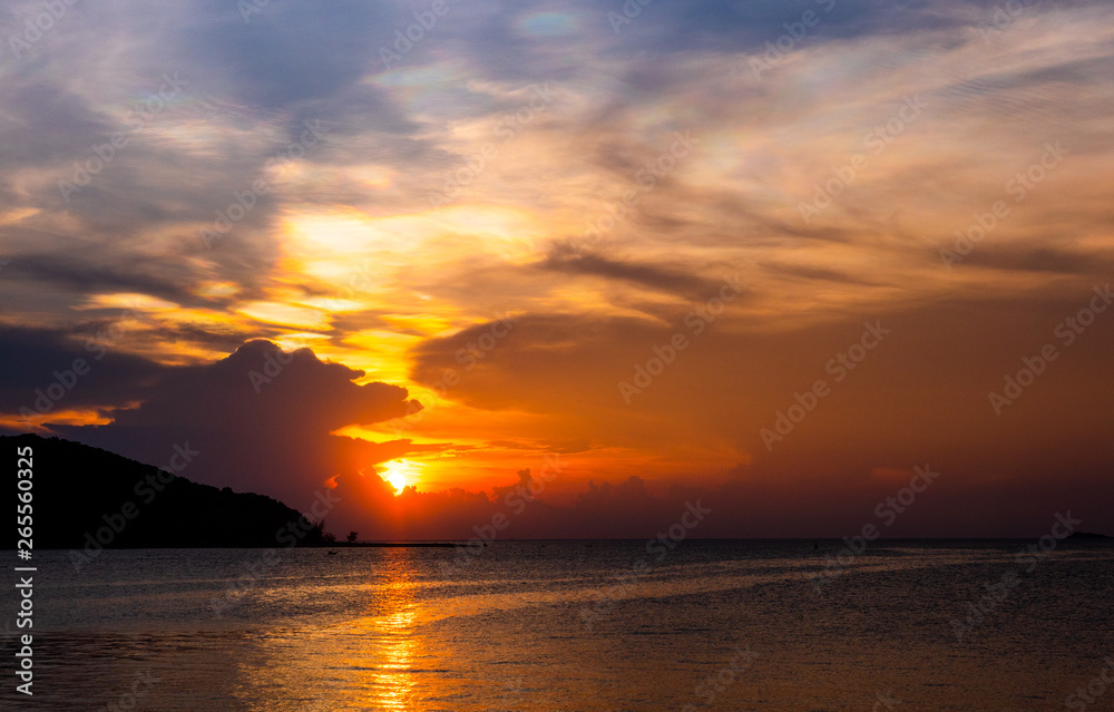  Sunset time and Sky Above the Sea