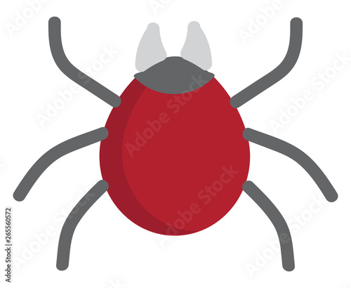 Big red bug illustration vector on white background
