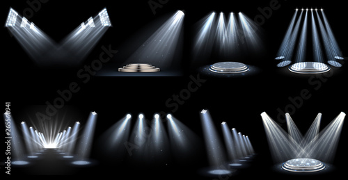 Set of light effect spotlight