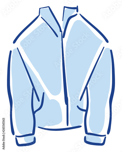 Cool blue jacket vector or color illustration