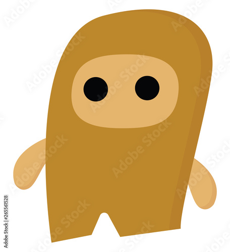 A brown monster with eyes vector or color illustration