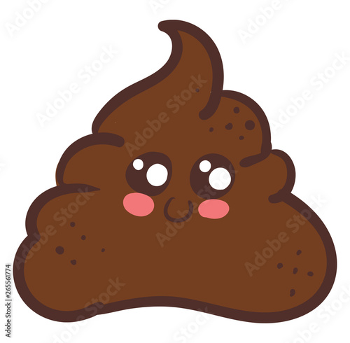 A cute brawn turd vector or color illustration