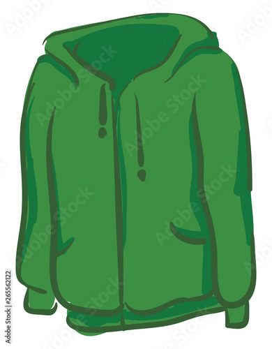 A green hoody vector or color illustration