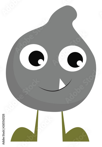 A grey monster with green legs vector or color illustration