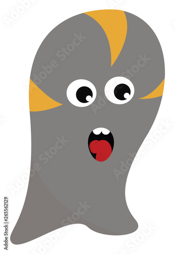 A stocked grey monster vector or color illustration