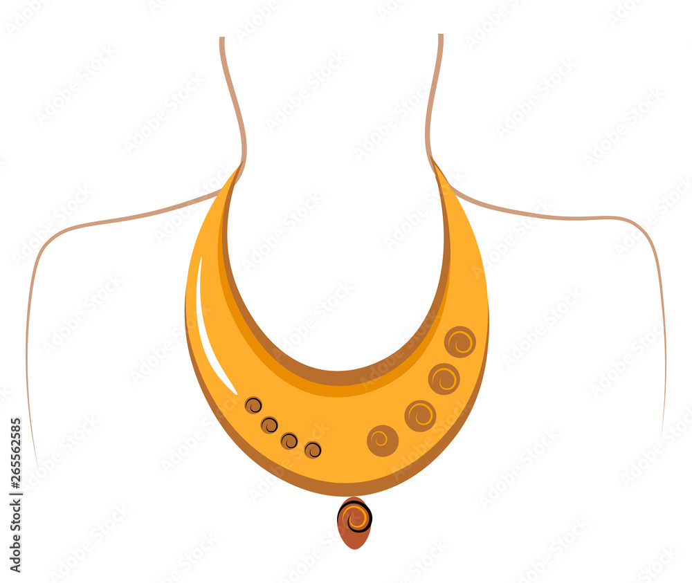 Gold necklace vector or color illustration Stock Vector | Adobe Stock