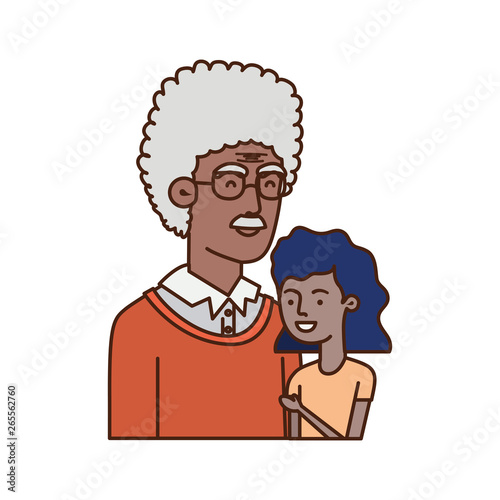 girl and grandfather avatar character