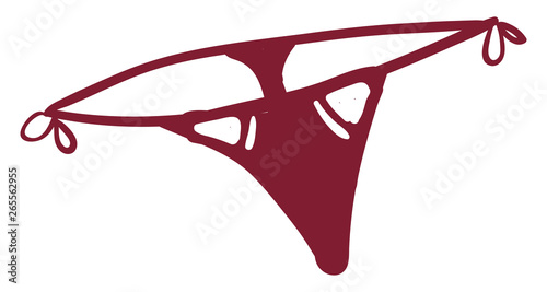 Red underpants with string vector or color illustration