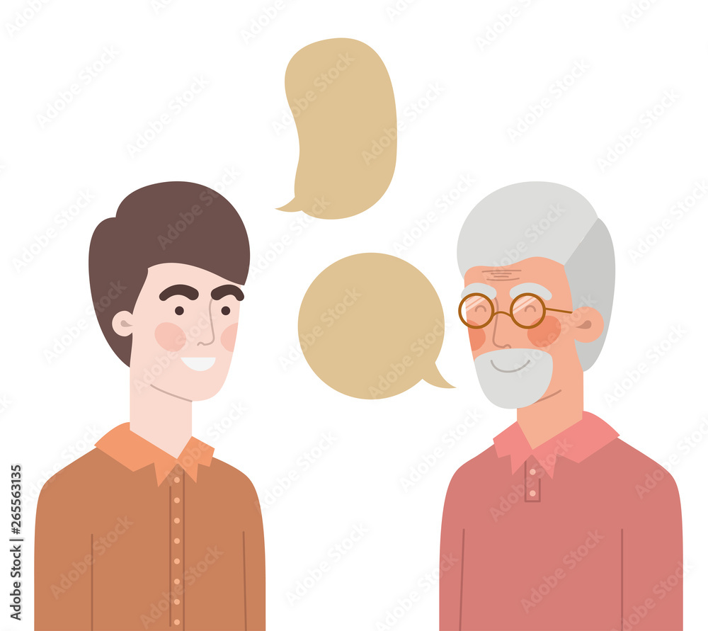 father with son and speech bubble father with son and speech bubble