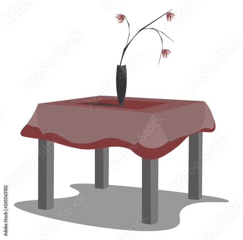 A neat table vector or color illustration