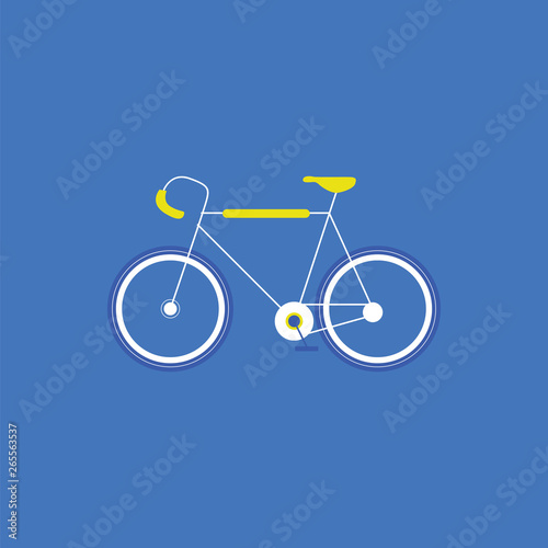 Portrait of a cycle over blue background vector or color illustration