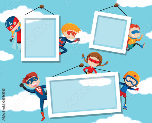 Superhero on on sky frame