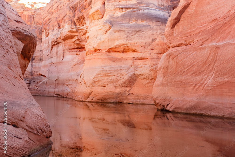 The famous Antelope Canyon from boat trip at Page The famous Antelope Canyon from boat trip at Page