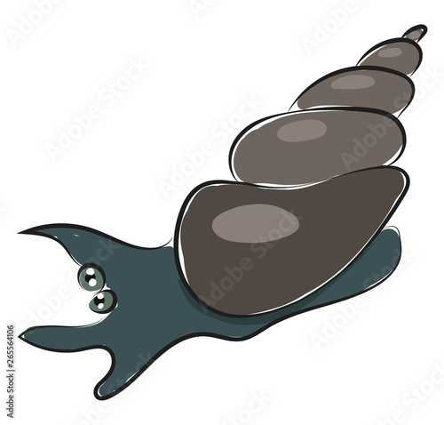 Cartoon escargot an edible snail vector or color illustration
