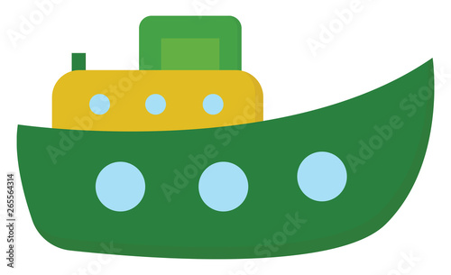 Cute cartoon steamboat ship/Funnel (ship) vector or color illustration