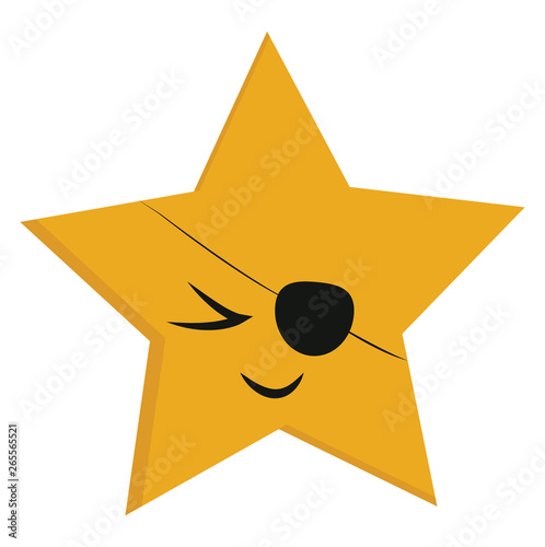 Emoji of a five pointed yellow star vector or color illustration
