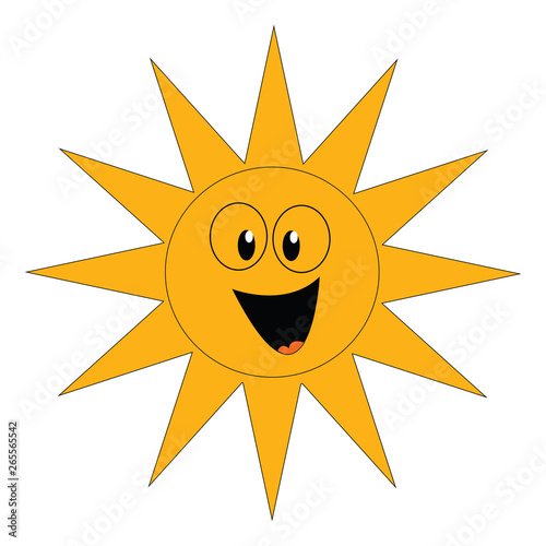 Clipart of a laughing yellow sun vector or color illustration