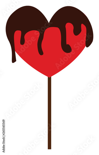 Clipart of a red-colored candy heart vector or color illustration