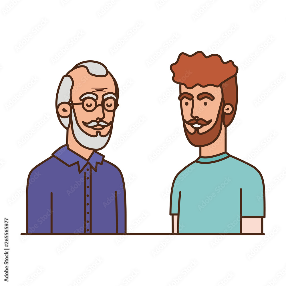 father with son talking avatar character father with son talking avatar character