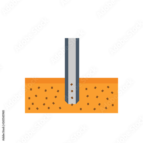 Soil sampling collecting vector icon. May called sample, sampler. Include hand auger equipment tool for method to core, drill, test, analysis, assessment in geotechnical engineering and construction.