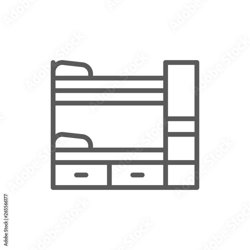 Bunk bed line icon.