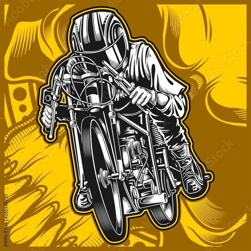 motorcycle racing vector hand drawing