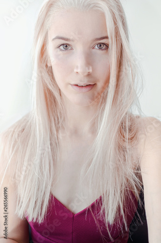 Young lady fashion model closeup