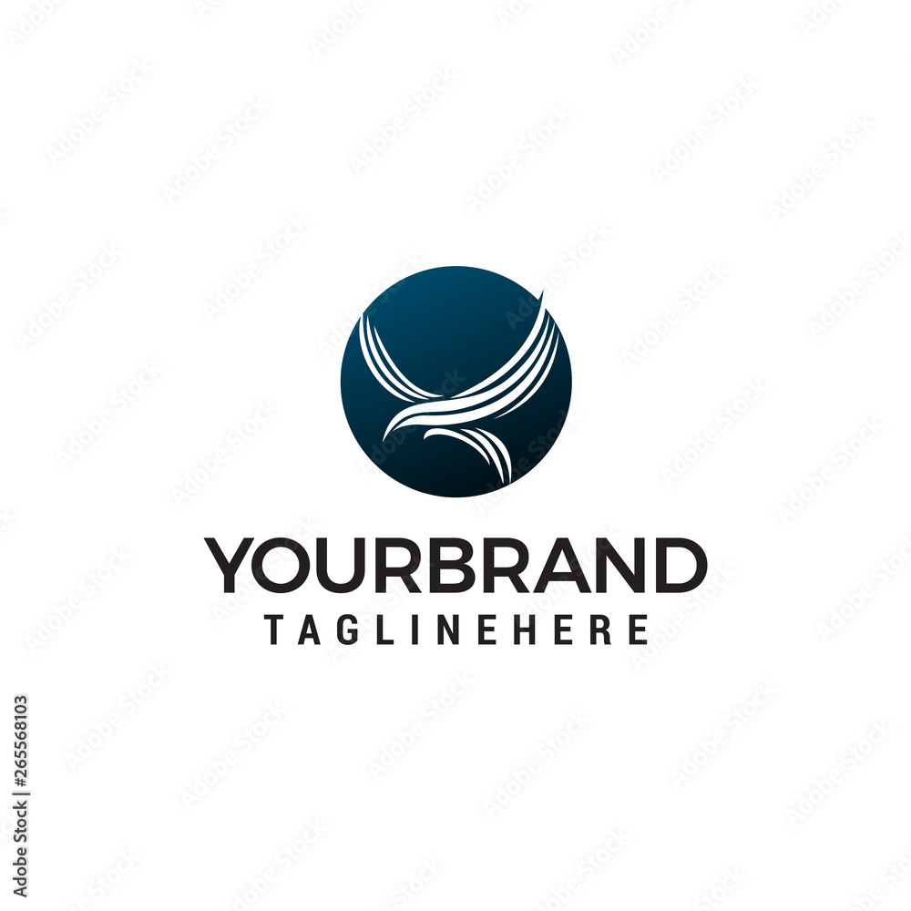 Fototapeta premium eagle fly in circle logo design concept template vector