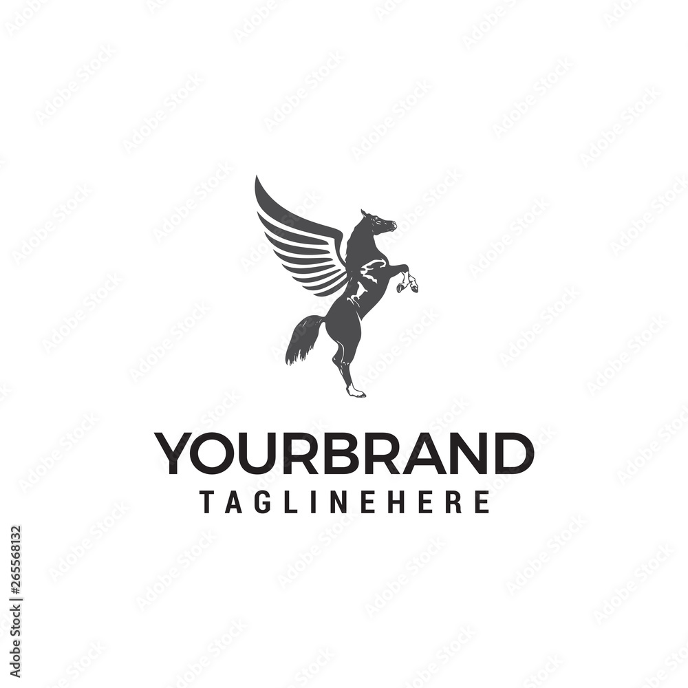 Fototapeta premium pegasus logo design concept template vector