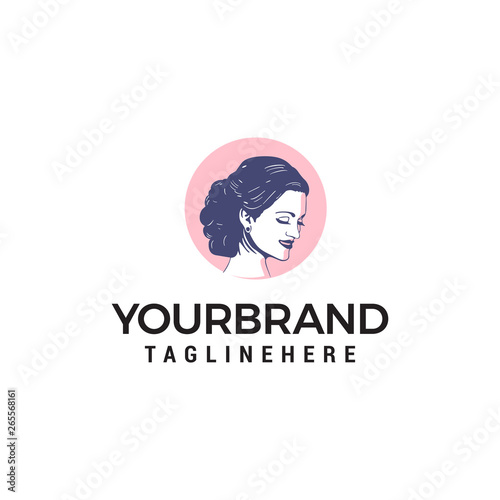 Beauty and salon woman logo design concept template vector