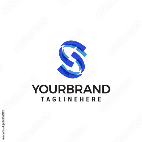 letter s technology logo design concept template vector