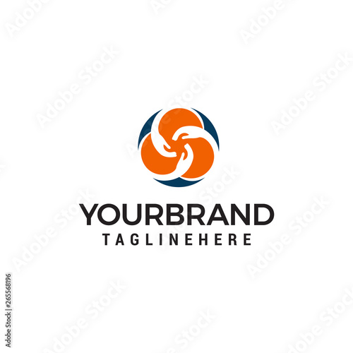 community hand logo design concept template vector