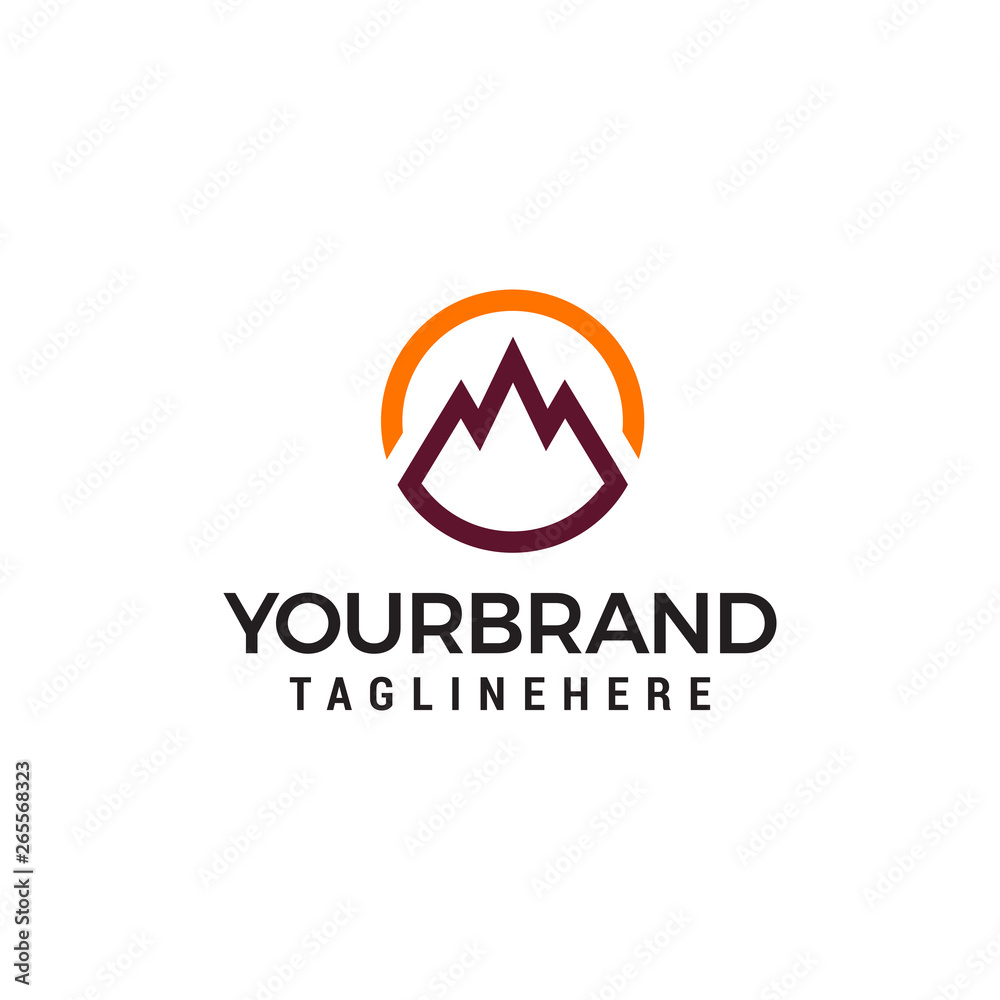mountain circle logo design concept template vector mountain circle logo design concept template vector